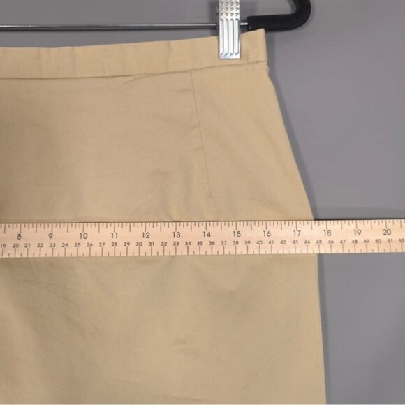 Neiman‎ Marcus EXCLUSIVE Women’s Cotton Mini Skirt Straight Pencil Tan Size 10 - Picture 5 of 11